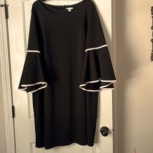 Perfect Little Black Summer Dress - Bell sleeve (layered). Polyester Spandex